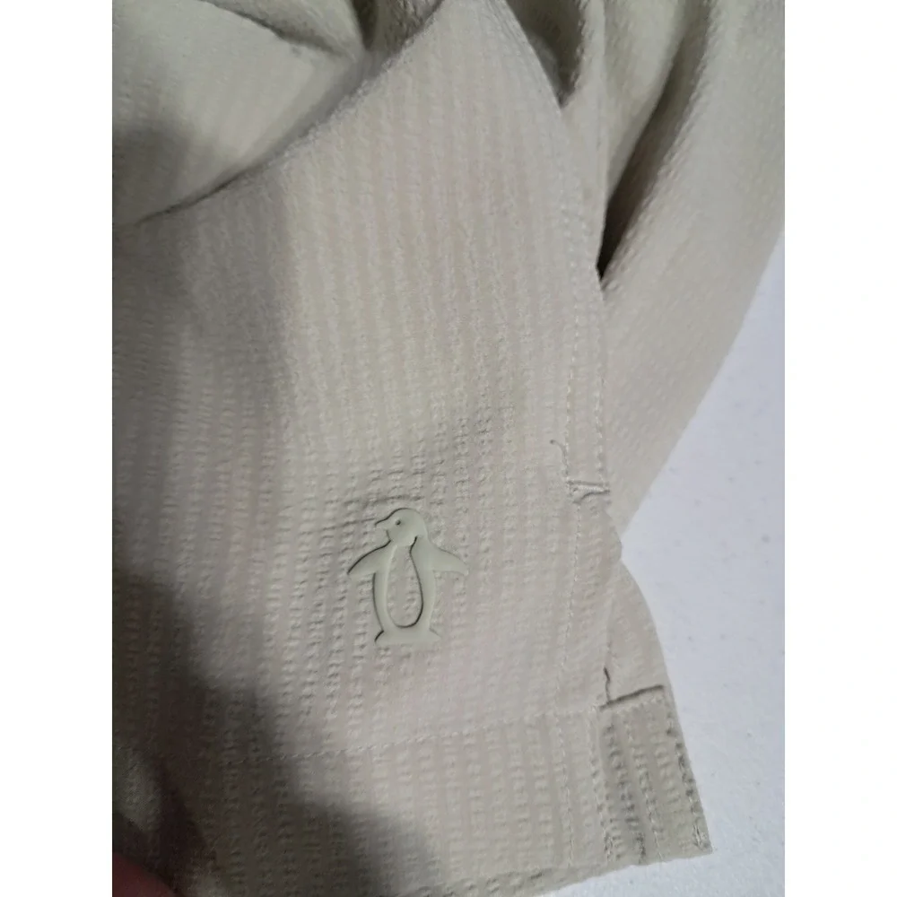 Mens Penguin Sport Agate Gray Short‎ Sleeve Shirt. NWT. Size Med. Small Hole... - Picture 11 of 11